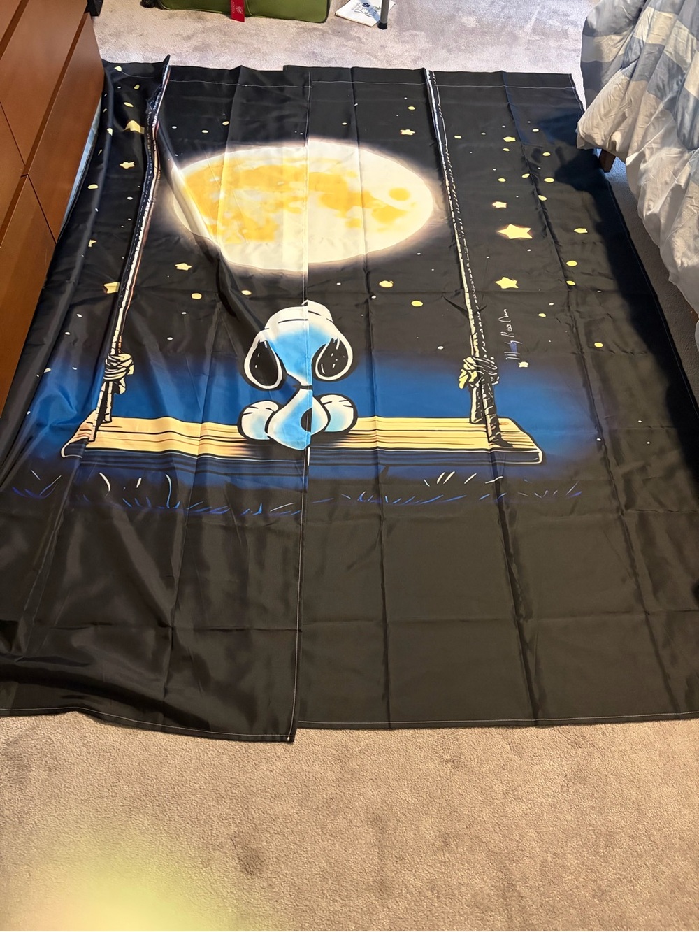 🌙 Snoopy Moon Blackout Curtain Panels – 2 Piece Set 🐶✨